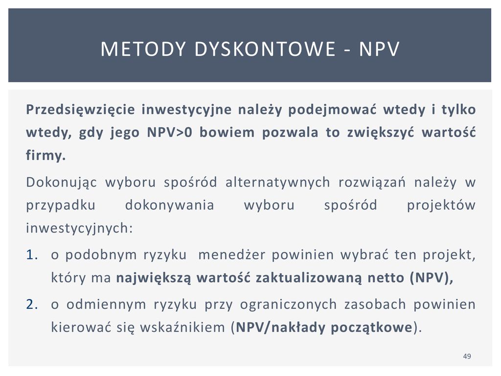 OCENA PROJEKTÓW INWESTYCYJNYCH ppt pobierz